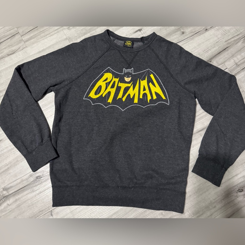 Batman Men's Crewneck Sweater - Charcoal and Yellow
